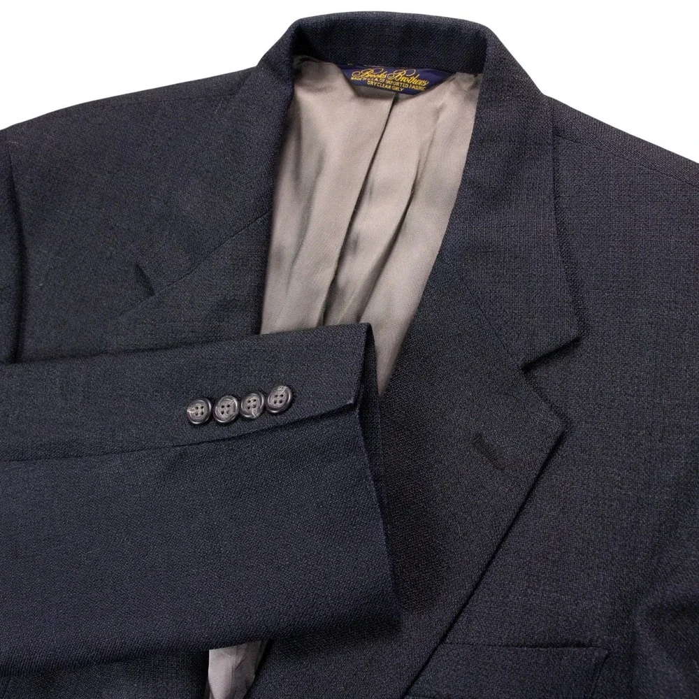 VTG Brooks Brothers Mens 42L Blazer Jacket Sport Coat Dark Gray Made in‎ USA